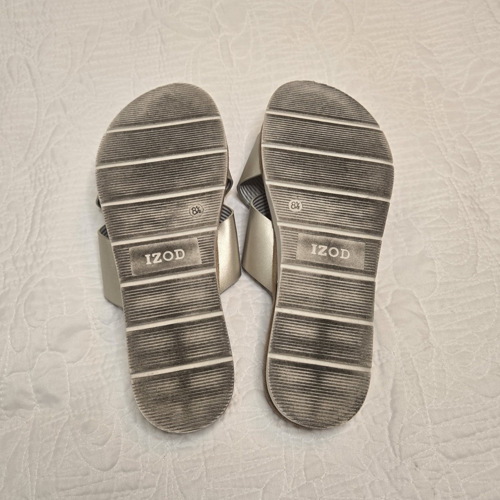 Izod Alyssa Gold Women's Cross Strap Sandals Comfort Slide size 8.5 - Picture 10 of 10